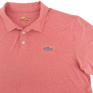 Orvis Mens XL Anglers Performance Polo Shirt Coral Pink Heathered Tarpon Coastal